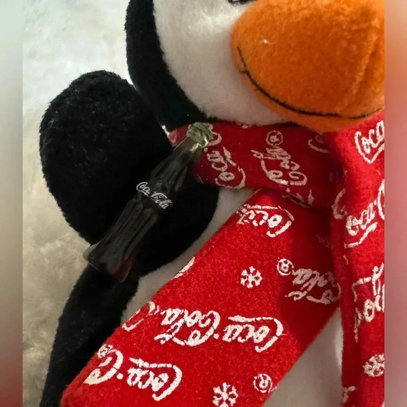Vintage Coca-Cola Christmas Penguin Stuffed Animal Holiday Decor 90s Collectible - Picture 3 of 10
